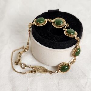 Vintage Jade Filigree Bracelet